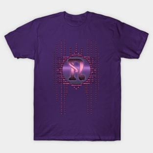 Purple Burlesque Artdeco Vintage Initial N Monogram T-Shirt